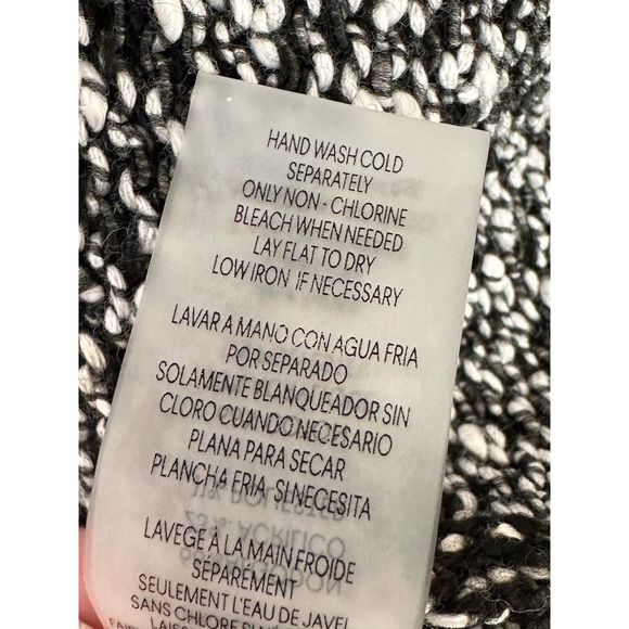 Karl Lagerfeld Two Tone Full Zip Fringe Detail Knit Jacket size Small - Picture 7 of 14